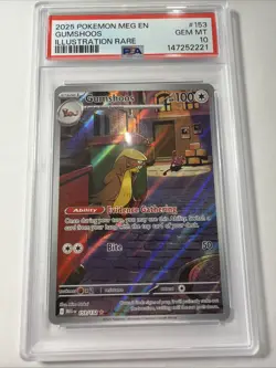 PSA 10 Gumshoos 153/132 Pokemon Mega Evolution Illustration Rare 2025 GEM MINT - Image 1