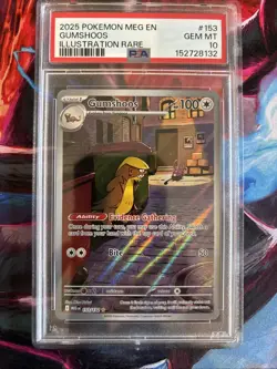2025 Pokemon Meg En-Mega Evolution #153 Gumshoos Illustration Rare PSA 10 - Image 1