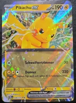 Pikachu EX 028/131 Prismatische Entwicklungen Deutsch NM Pokemon - Image 1