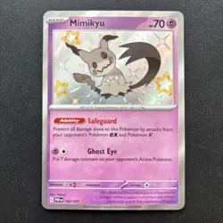 2024 Pokemon Paldean Fates Mimikyu 160/091 Baby Shiny Vault Holo Rare PAF - Image 1