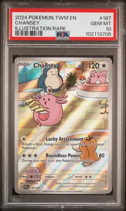 2024 Pokemon Twilight Masquerade Chansey Illustration Rare #187 PSA 10 Gem Mint - Image 1