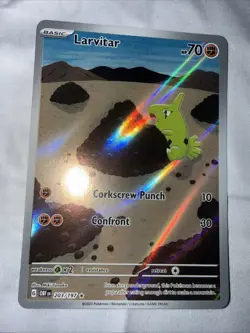 Larvitar 203/197 SV03: Obsidian Flames Holo Illustration Rare Pokemon TCG NM - Image 1