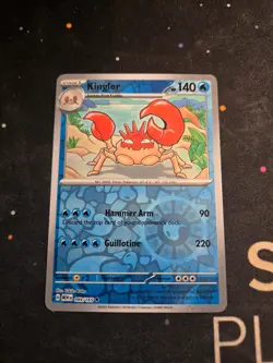 Kingler 099/165 Uncommon 151 Pokemon Reverse Holo NM - Image 1