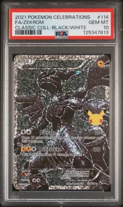 PSA 10 Zekrom FA - 2021 Pokemon Celebrations Classic Collection Black White #114 - Image 1