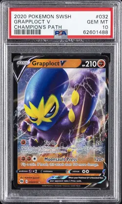 2020 POKEMON SWORD & SHIELD CHAMPION'S PATH #032 GRAPPLOCT V PSA 10 - Image 1