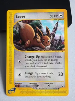 Pokemon Eevee Evoli 75/147 Aquapolis E-Reader Series English Vintage 2002 WOTC - Image 1