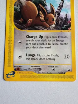 Pokemon Eevee Evoli 75/147 Aquapolis E-Reader Series English Vintage 2002 WOTC - Image 5