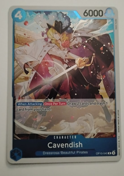 CAVENDISH ONE PIECE CARD GAME RARE SHINY FOIL BANDAI TRADING CARD OP10-045 R NR - Image 1