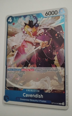 CAVENDISH ONE PIECE CARD GAME RARE SHINY FOIL BANDAI TRADING CARD OP10-045 R NR - Image 2