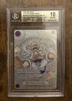BGS 10 One Piece Monkey.D.Luffy Gold Foil SP OP05-119 Fist of Divine Speed - Image 1