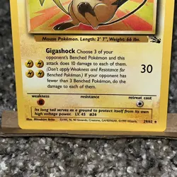 Raichu 29/62 Rare Fossil Set Non-Holo Pokemon Card NM/LP - Image 3