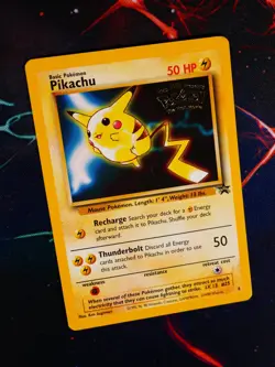 MP Pokemon PIKACHU Card BLACK STAR PROMO Set #4 WB 1st Movie Stamped Non-Holo - Image 1