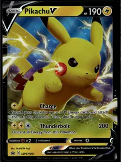 Pikachu V - Promo SWSH: Sword & Shield Promo Cards SWSH061 Lightning Holo Pokemo - Image 1