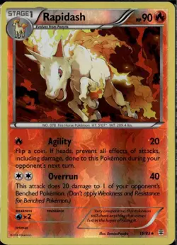 Rapidash Rare Generations 15/83 Fire Reverse Holo Pokemon Card - Image 1