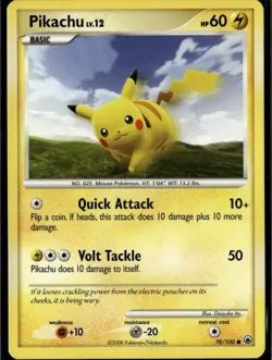 Pikachu Common Majestic Dawn 70/100 Lightning Pokemon Card - Image 1