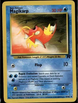 Magikarp Uncommon Team Rocket 47/82 Water Unlimited Pokemon Card - Image 1
