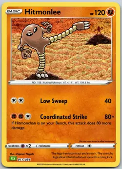 Hitmonlee 011/034 Holo Classic Collection Trading Card Game NM - Image 1