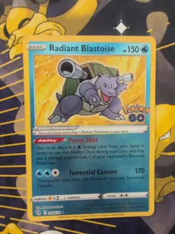 Radiant Blastoise Holo Card Pokemon Go 018/078 Pokemon Card - Image 1