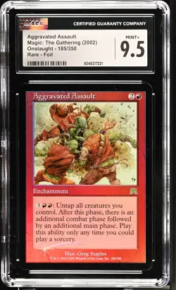 AGGRAVATED ASSAULT Onslaught Foil Rare CGC 9.5 MTG [Nostalgium] - Image 1