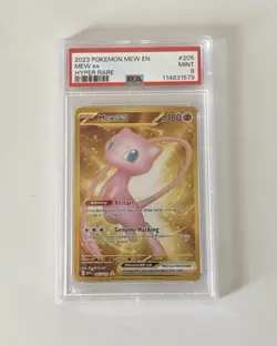 PSA 9 Mew EX Gold 205/165 English Pokemon 151 Scarlet & Violet Hyper Rare Holo - Image 1