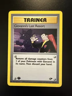 Giovanni's Last Resort Trainer 1st Edition 105/132 Gym Challenge Pokemon - Image 1