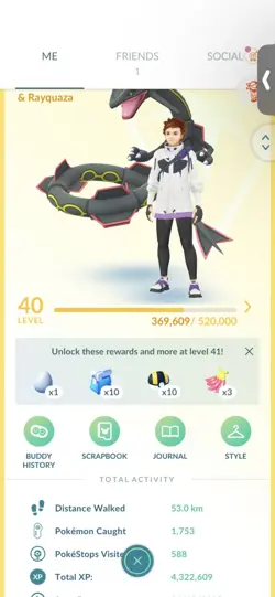 Pokemon Go (Stage 40 ) Shiny Rayquaza X2 ( 5 shinys ) - Image 1