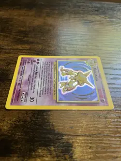 Pokemon TCG Alakazam Base Set Holo Rare 1/102 - Damaged See Photos - Image 3