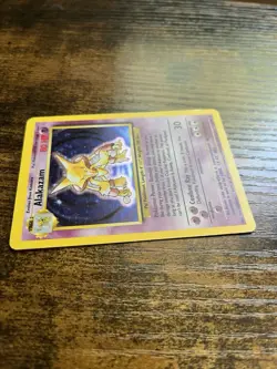 Pokemon TCG Alakazam Base Set Holo Rare 1/102 - Damaged See Photos - Image 5