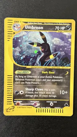 Pokemon Umbreon Holo Rare Skyridge 70 HP H30/H32 2003 E-Reader - Image 1