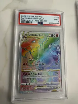 Pokemon Charizard VSTAR Brilliant Stars Secret Rare Holo 174/172 PSA 9 - Image 1