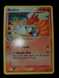 Blaziken 1/17 Holo Swirl Pokemon TCG POP Series 1 Rare Card NM Near Mint - Image 1