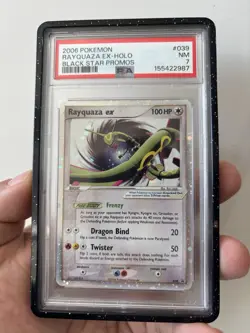 2006 Pokemon Black Star Promos Rayquaza ex PSA 7 PERFECT HAND SWIRL 🔥 RARE - Image 3