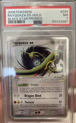 2006 Pokemon Black Star Promos Rayquaza ex PSA 7 PERFECT HAND SWIRL 🔥 RARE - Image 4