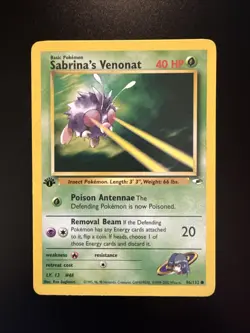 Sabrina's Venonat Gym Heroes 96/132 Regular 1st Edition Common Pokemon - Image 1
