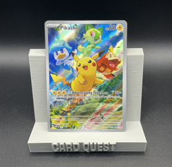 Pokemon TCG Pikachu 027 Scarlet & Violet Promo Full Art Holo - Image 1