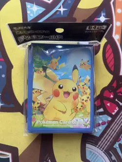 Pokemon Center Card Sleeves - Pikachu - Japanese Import - 64 Count - Image 1