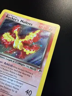 Rocket's Moltres 12/132 Gym Heroes Holo Rare Pokemon - Image 3