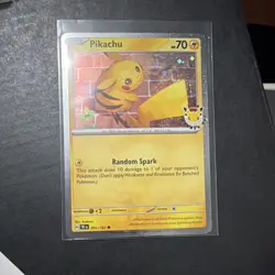 Pokemon Pikachu 051/162 Promo Cosmo Holo Basic Card 70 HP English TCG - Image 1