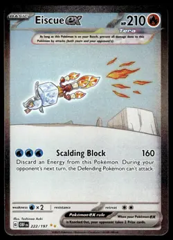 Pokemon TCG SV03: Obsidian Flames #222/197 Eiscue ex NM - Image 1