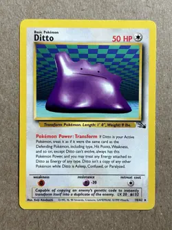 Ditto Fossil Set 18/62 Unlimited Non-Holo Rare Pokemon TCG WOTC 1999 NM - Image 1