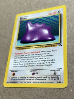 Ditto Fossil Set 18/62 Unlimited Non-Holo Rare Pokemon TCG WOTC 1999 NM - Image 5