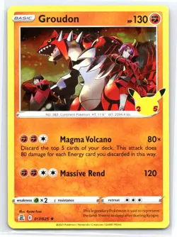 Groudon 017/025 Rare Celebrations Pokemon Near Mint - Image 1