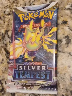 Pokemon Sword And Shield Silver Tempest Factory Sealed Booster Pack ~ 10 Cards! - Image 1