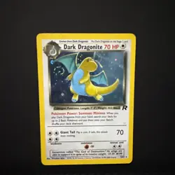 Pokemon Team Rocket Dark Dragonite Rare Holo Swirl Foil Card 5/82 - Image 1