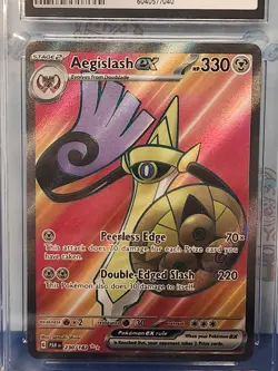 Pokemon 2023 Paradox Rift Cgc 9.5 Mint Aegislash Ex Ultra Rare Holo Card - Image 3