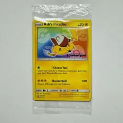 Ash's Pikachu SM108 Overseas Official Promo Pokemon Card English NEW Sealed - Image 1