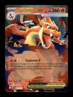 MEGA CHARIZARD Y EX 022/217 DOUBLE RARE ASCENDED HEROES POKEMON HOLO NM/M - Image 1