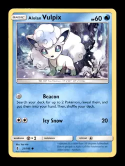 ALOLAN VULPIX 21/145 C GUARDIANS RISING POKEMON LP - Image 1