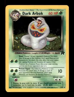 Dark Arbok 2/82 Holo R Team Rocket Pokemon Unlimited Holo - Image 1