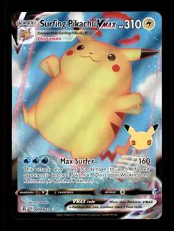 SURFING PIKACHU VMAX 009/025 HOLO VMAX RARE CELEBRATIONS POKEMON HOLO LP - Image 1